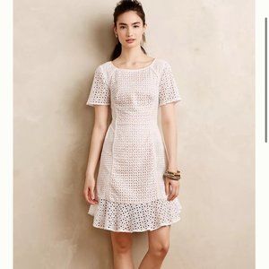 Anthropologie White (Size 0) HD in Paris Eyelet Dress